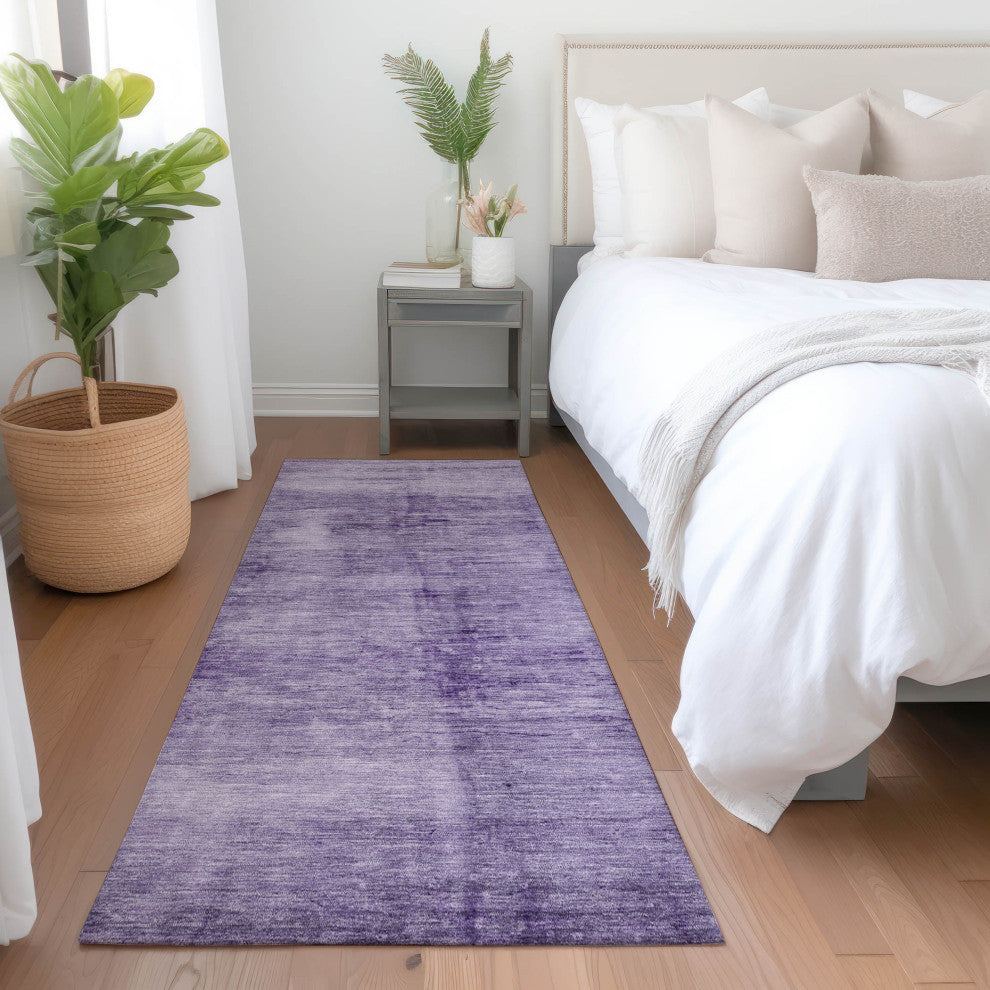 Machine Washable Indoor/Outdoor Chantille ACN1884 Purple 2'3" x 7'6" Runner Rug