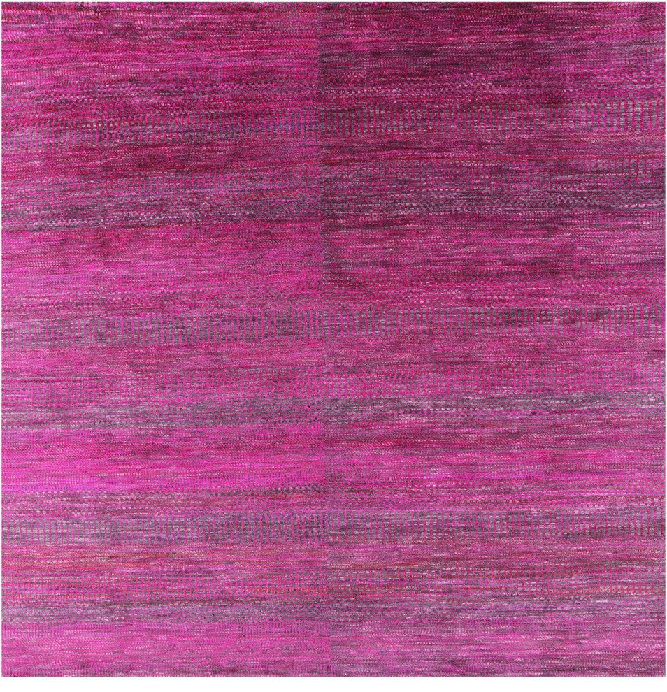 6' Square Super Savannah Gabbeh Wool and Silk Hand-Knotted Rug Q6919