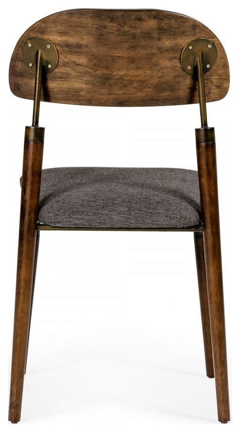 Set of Two Gray Brown Mid Century Dining Chairs