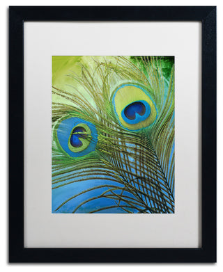 Color Bakery 'Peacock Candy I' Art, Black Frame, White Matte, 16"x20"