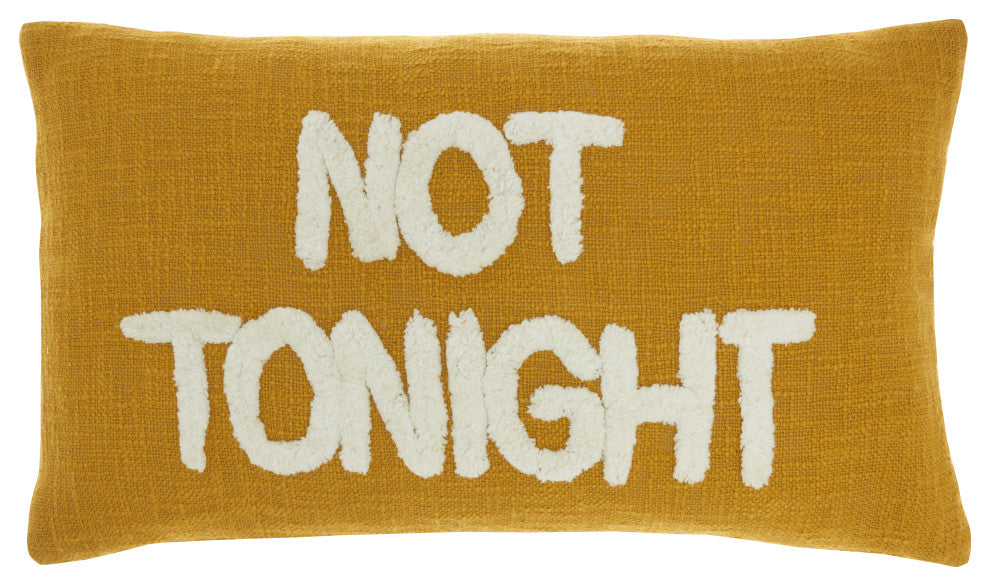 Mina Victory SH043 Throw Pillow, Mustard, 14" X 24"