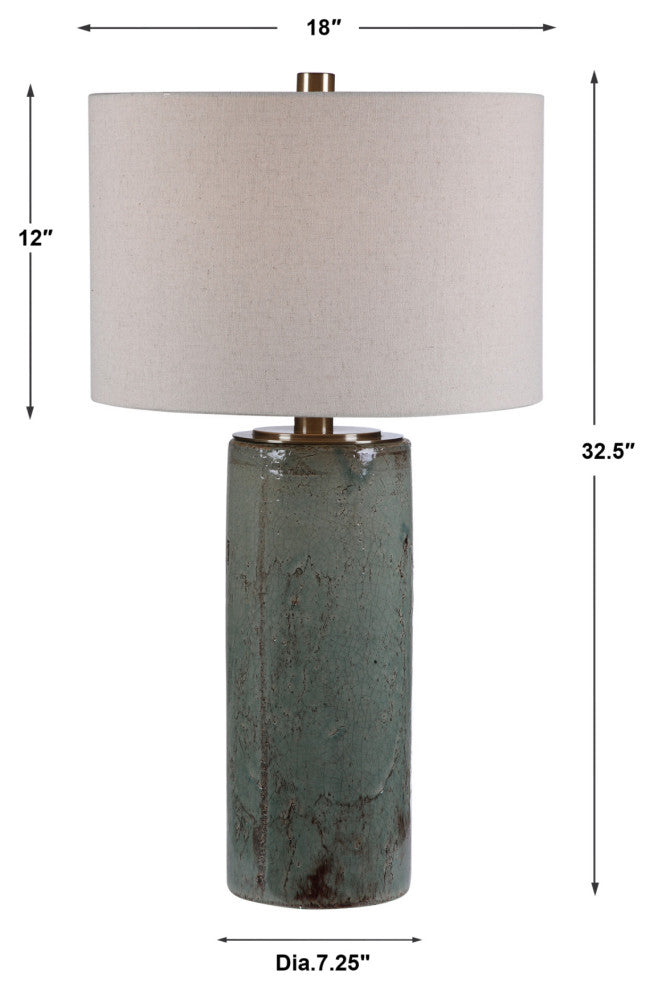 Uttermost 28333 Callais 33" Tall Ceramic Table Lamp - Aqua