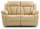 Daria 62 in. W Flared Arm Faux Leather Straight Reclining Sofa, Beige