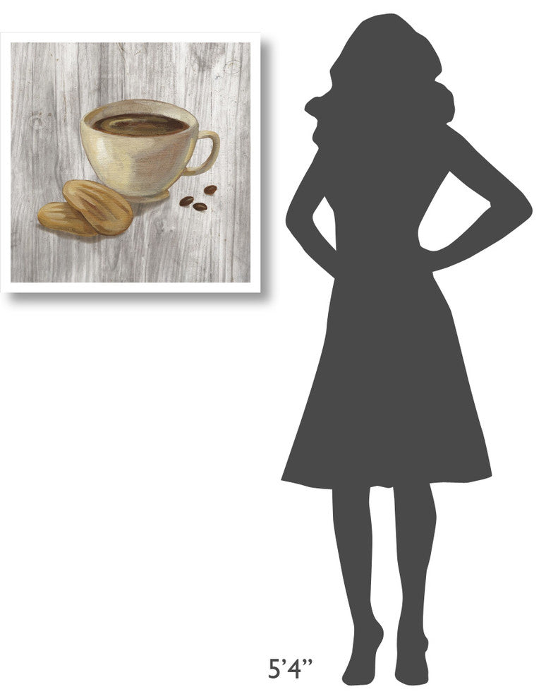 "Coffee Time II on Wood" Digital Paper Print by Silvia Vassileva, 26"x26"