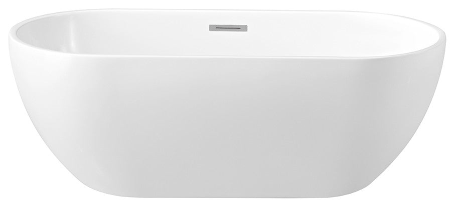 Mokleba 65 In.Acrylic Freestanding Bathtub,Contemporary Soaking Tub,White