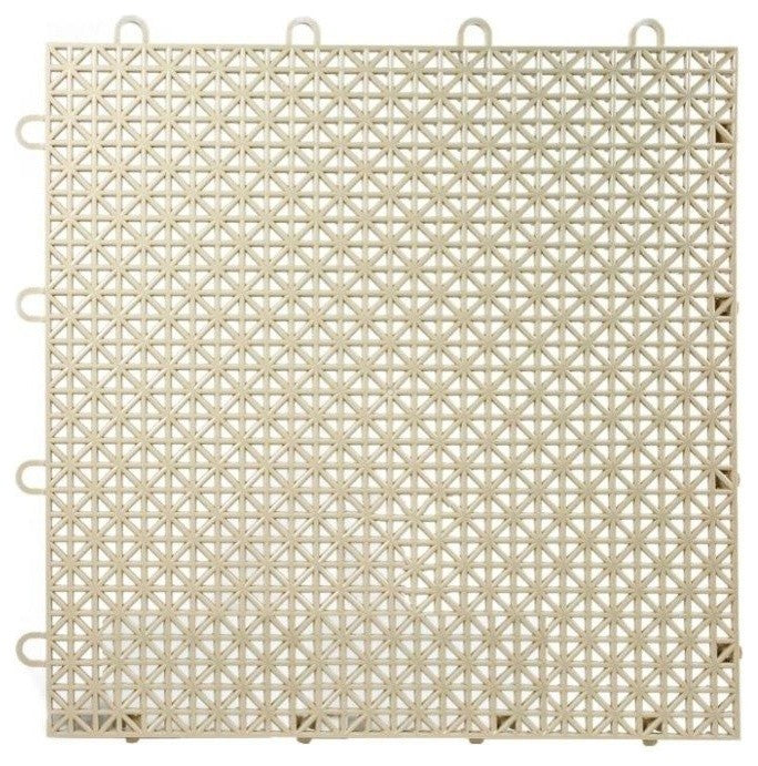 Quix 12" x 12" Interlocking Floor Tiles, 9 Pack, Buckskin Beige