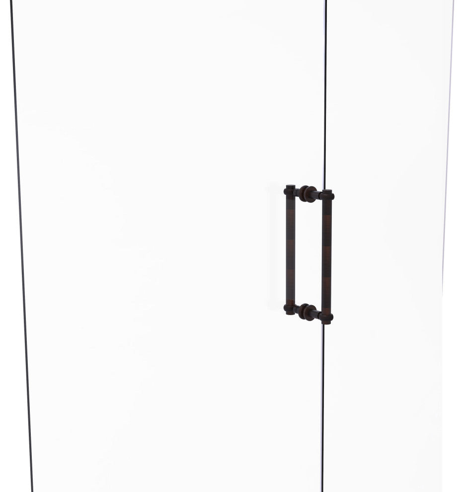 Contemporary 12" Twisted Accent Back to Back Shower Door Pull, Venetian Bronze