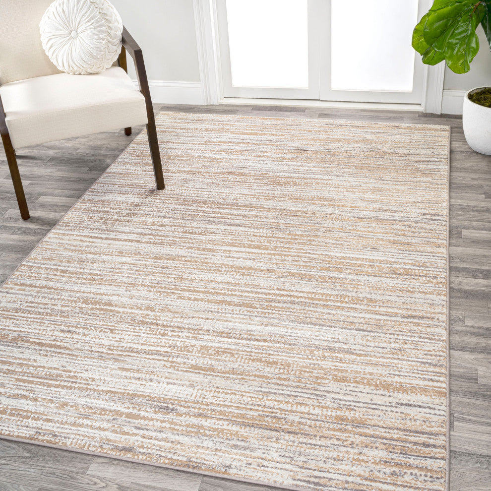 Loom Modern Strie' Beige/Gray 4 ft. x 6 ft. Area Rug