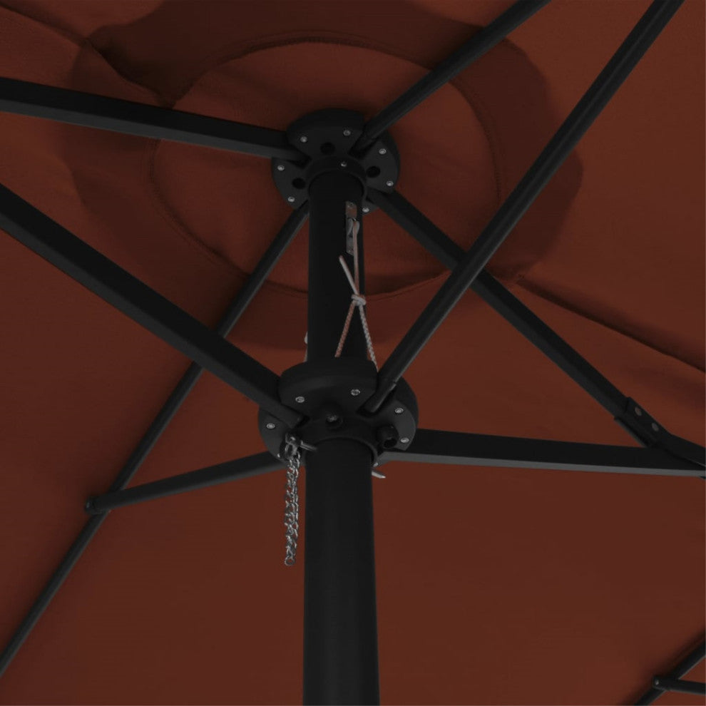 Vidaxl Outdoor Parasol With Aluminum Pole 181.1"x106.3" Terracotta