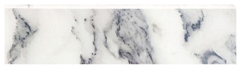 Porcelain Tile Trims Marble look Matte Bullnose 3x12, White Gray