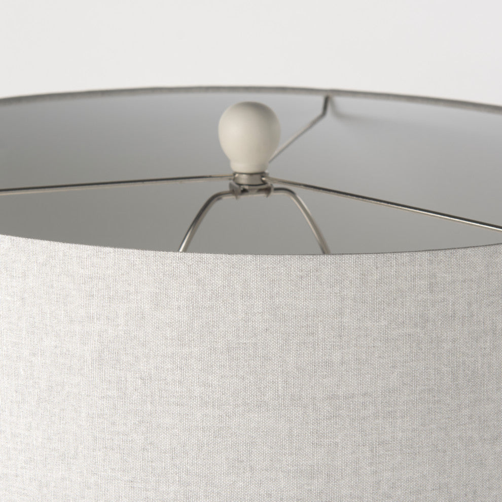 Cato 20.0Lx20.0Wx33.5H Cream Base With White Shade Table Lamp