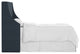 Wingback Headboard, Linen Navy, Twin