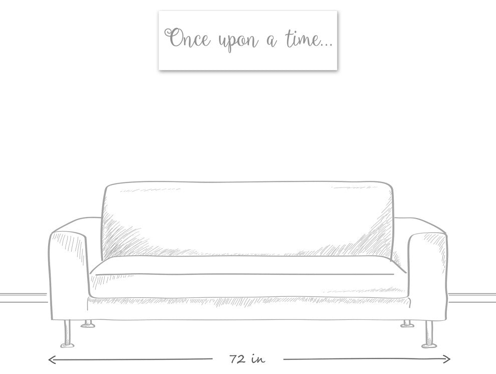 Once Upon a time 12"x36" Canvas Wall Art, Gray