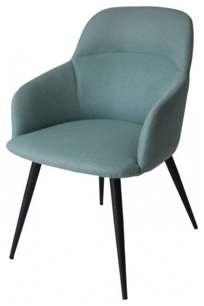 Teal and Black Linen Ergo Modern Dining Chair