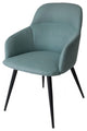 Teal and Black Linen Ergo Modern Dining Chair
