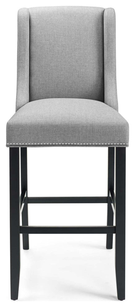 Baron Upholstered Fabric Bar Stool-Light Gray