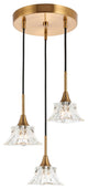 Woodbridge Lighting Christina 3-Light Transitional Metal Steel Pendant in Brass