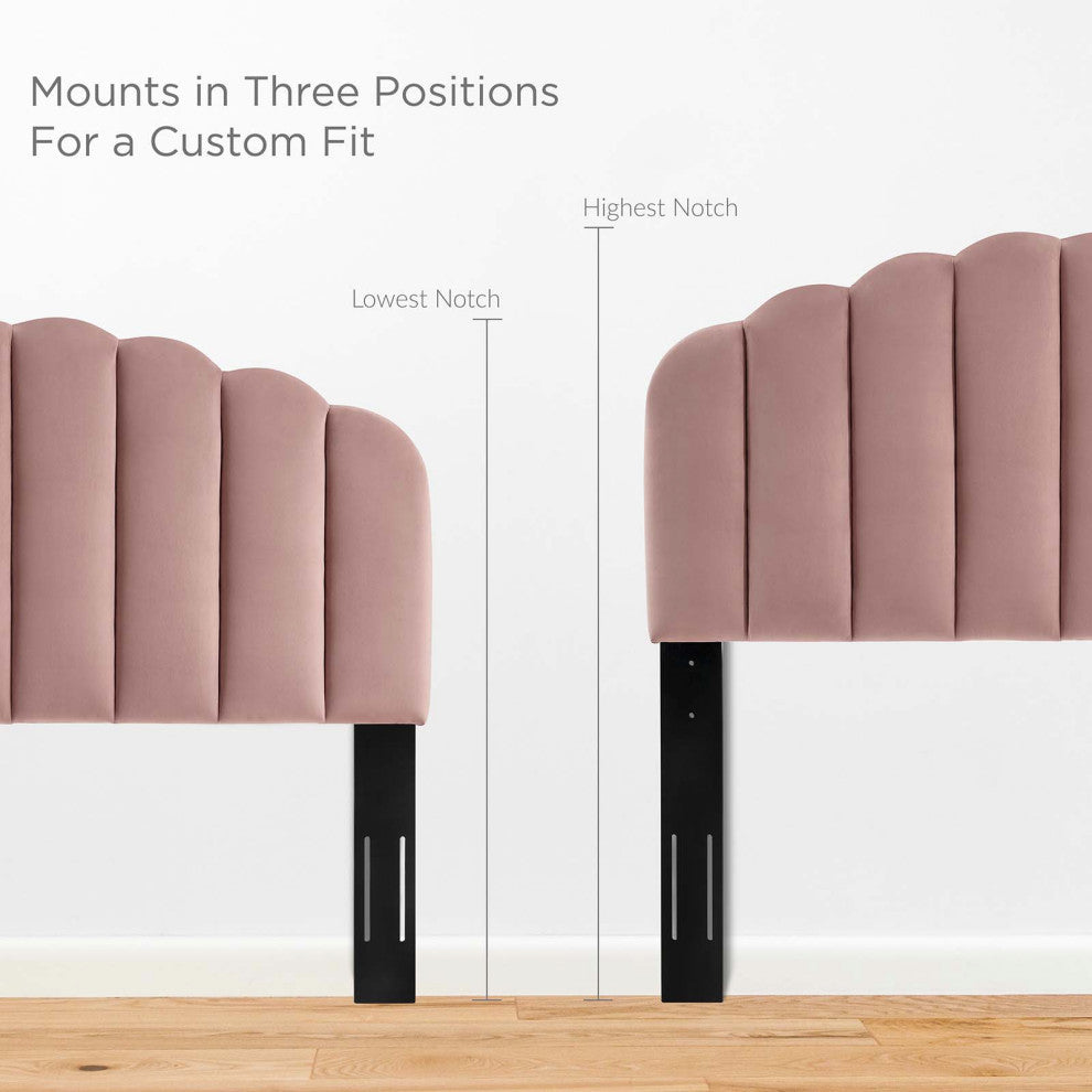 Platform Bed Frame, Queen Size, Pink, Velvet, Modern, Bedroom Guest Suite