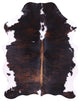 5' 9" X 5' 5" Tricolor Natural Cowhide Rug C1787