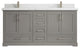 Boston 72 Double Sink Bath Vanity in Elephant Skin Gray 2" Calacatta Laza