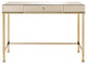 Canine Writing Desk, Smoky Mirrored and Champagne Finish