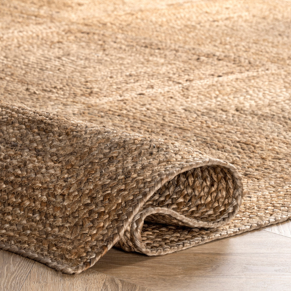 Juniper Tiled Jute Area Rug, Natural 9'x12'