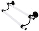 Clearview 24" Double Towel Bar with Groovy Accents, Matte Black