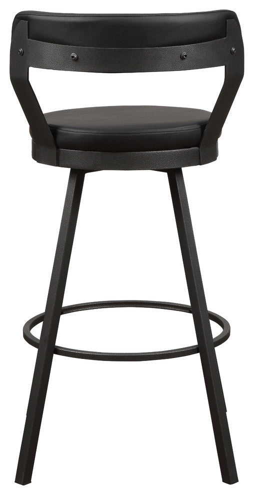 Sonya Pub Height Swivel Stools, Set of 2, Black