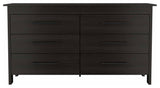 Luxor 6 Drawer Double Dresser, Black