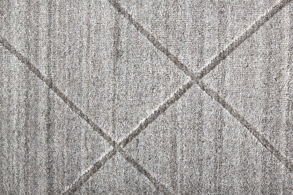 Weave & Wander Tatem Minimal Viscose Rug, Beige/Gray, 5' X 8'