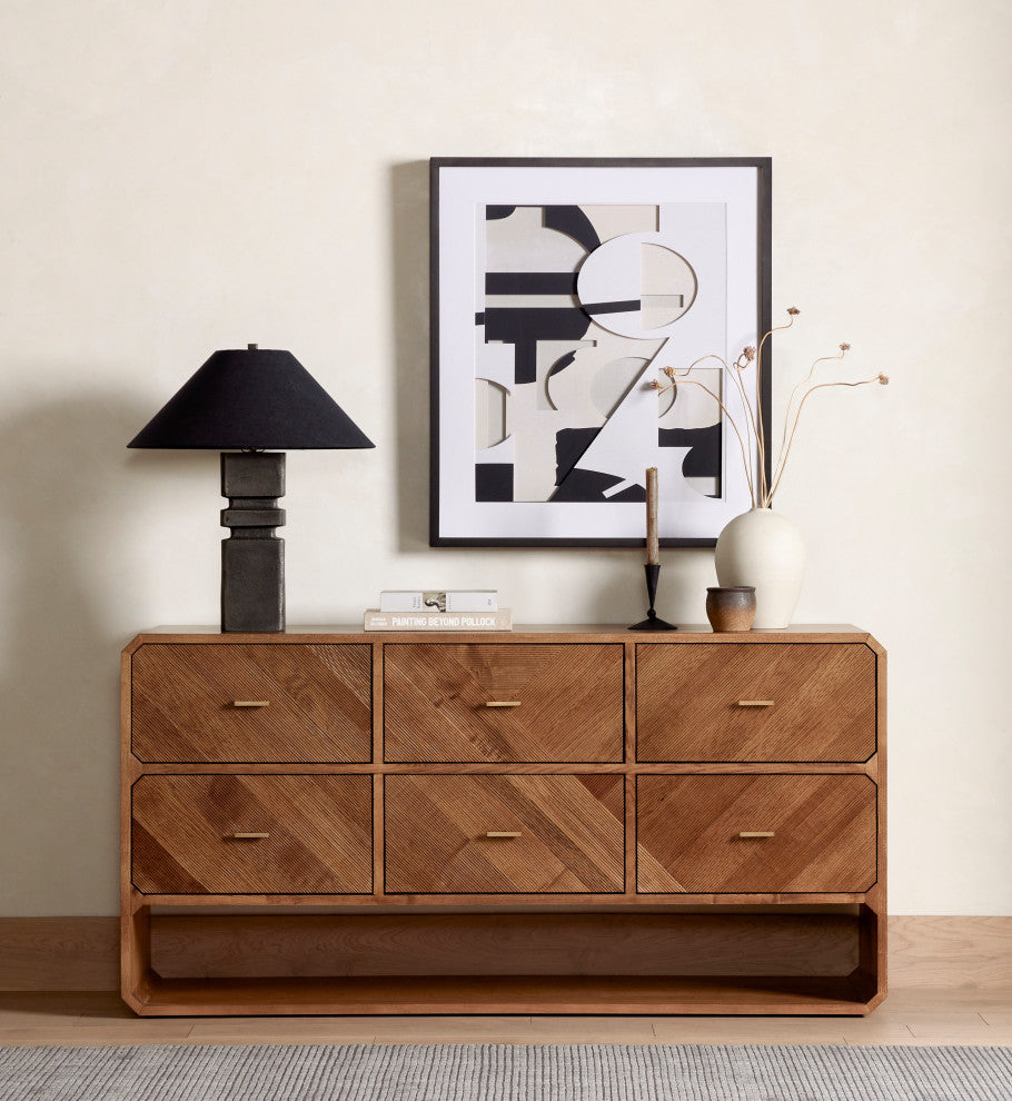 Caspian 6 Drawer Dresser-Nat Ash Veneer