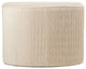 Cortesi Home Valde Round Ottoman, Beige