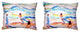 Pair Of Betsy Drake Playing at the Beach No Cord Pillows 16 X 20