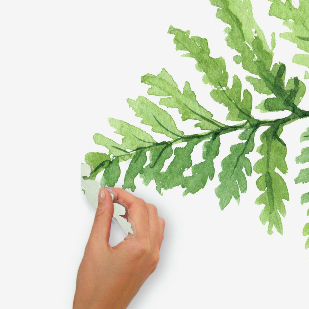 Green Watercolor Fern XL Giant Wall Decals