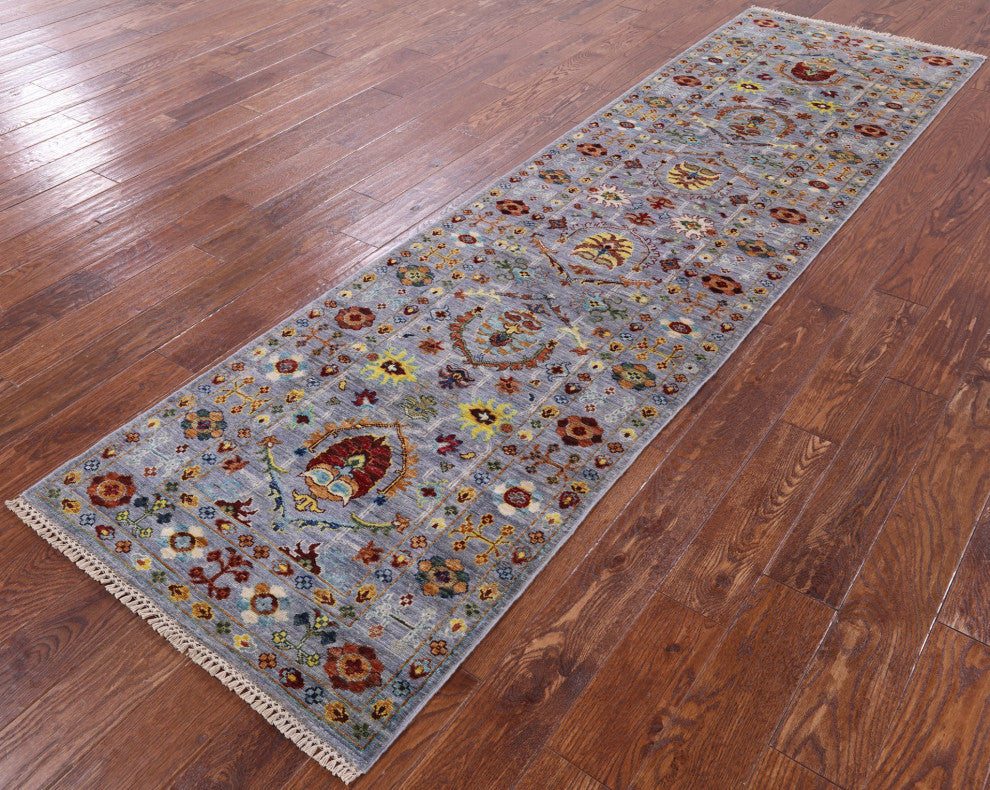 2' 9" X 9' 10" Runner Persian Tabriz Handmade Wool Rug Q8394