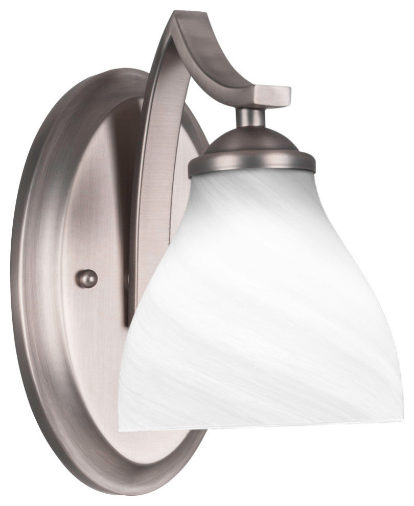 Zilo Wall Sconce Shown, Graphite Finish With 6.25" White Marble Glass
