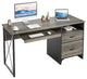 Industrial Desk, Spacious Top With Keyboard Tray & Storage Drawers, Dark Gray