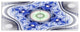 Blue on White Pattern with Circles, Abstract Canvas Wall Art, 70"x28", 6 Panels