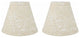 3x6x5" Linen Chandelier Lamp Shade, Natural, White Script, Set of 2