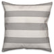 Gray Cabana Stripe 16x16 Throw Pillow
