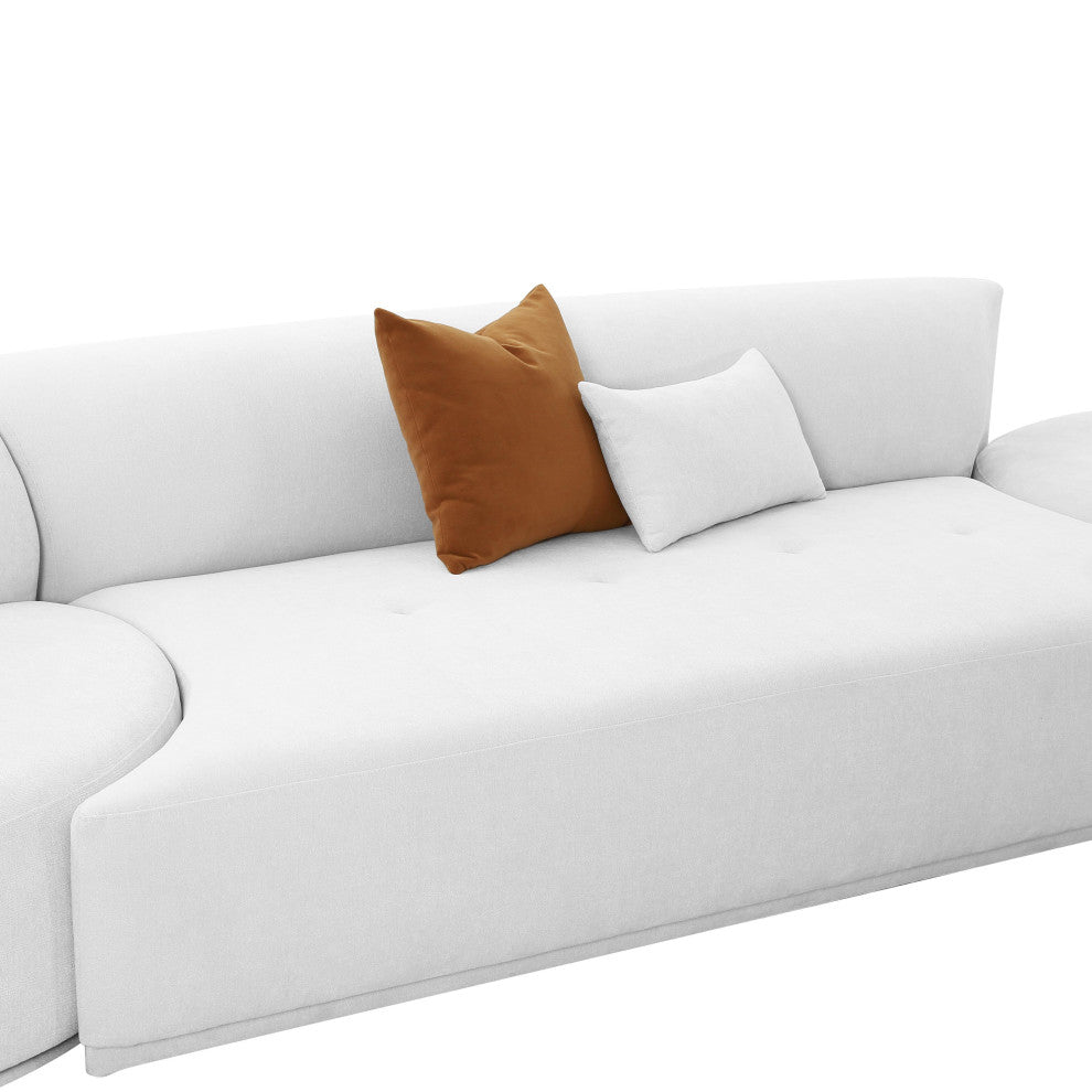 Fickle Grey Velvet 4-Piece Modular RAF Sectional - Grey