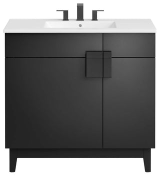 Miles 36" Bathroom Vanity - White Black