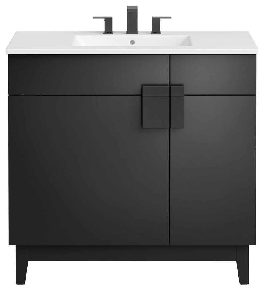 Miles 36" Bathroom Vanity - White Black