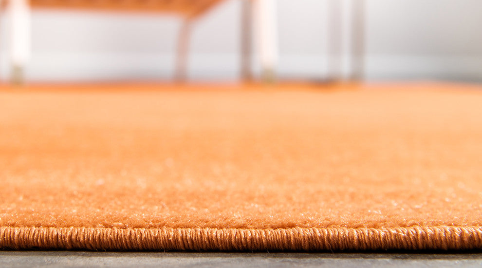 Unique Loom Orange Solid Williamsburg 5' 0 x 5' 0 Round Rug