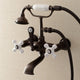 Aqua Vintage 7" Wall Mount Tub Faucet With Hand Shower, Oil Rubbed Bronze
