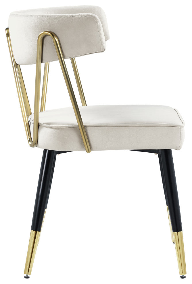 Rheingold Upholstered Dining Chair, Cream, Velvet
