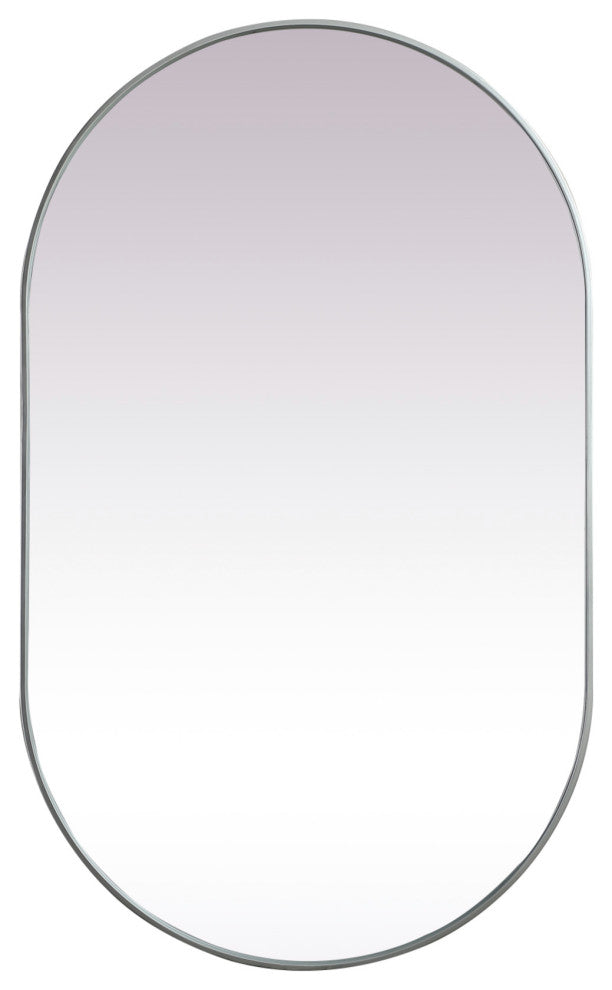 Elegant Lighting MR2A3660 Asha 36" W x 60" H Oval Framed Bathroom - Silver