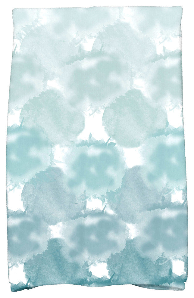 Beach Clouds, Geometric Print Hand Towel, Teal