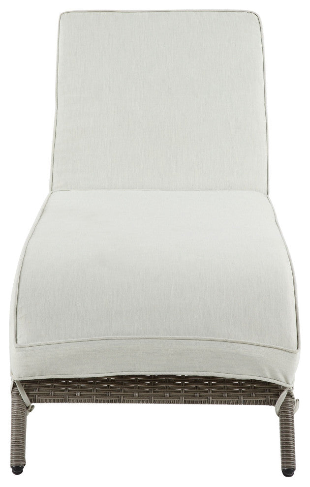 ACME Salena Patio Sun Lounge in Beige Fabric & Gray Finish