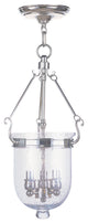 Livex 5083-35 3-Light Polished Nickel Chain Lantern, Polished Nickel